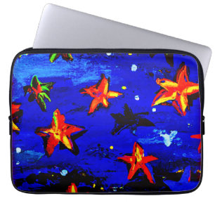 Bright Coloured Orange Stars. Buy Now Laptop Sleeve