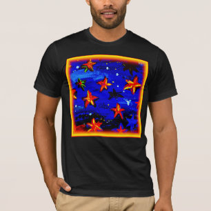 Bright Coloured Orange Stars. Buy Now T-Shirt