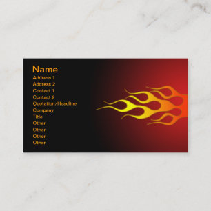 bright coloured racing flames business card