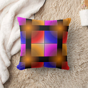 Bright Coloured Squares Cushion