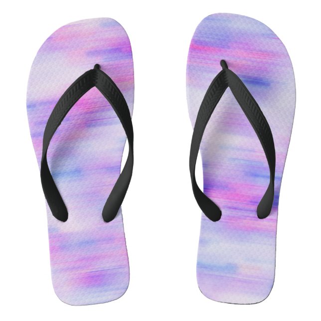 Bright coloured stain abstract pattern thongs (Footbed)
