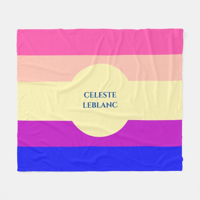 Bright Coloured Stripes-Summer- Fleece Blanket (Front (Horizontal))
