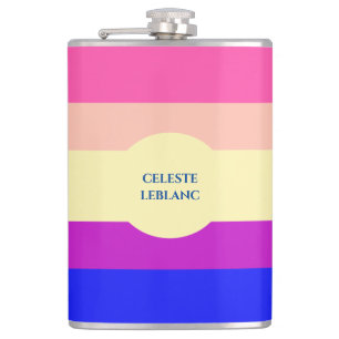 Bright Coloured Stripes-Summer- Hip Flask