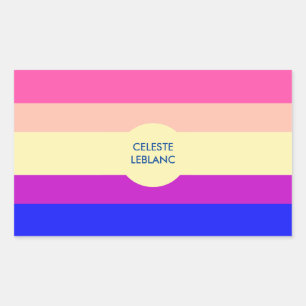 Bright Coloured Stripes-Summer- Rectangular Sticker