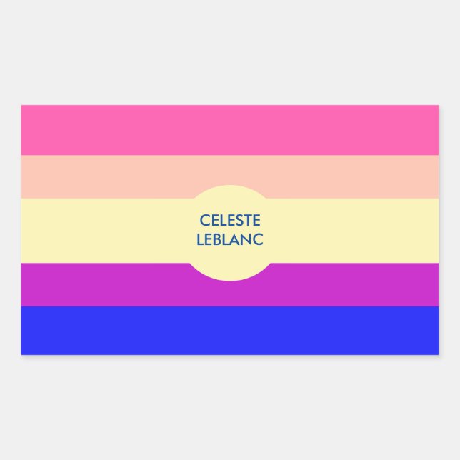 Bright Coloured Stripes-Summer- Rectangular Sticker (Front)