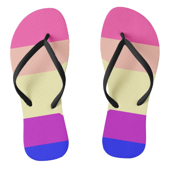 Bright Coloured Stripes-Summer- Thongs (Footbed)