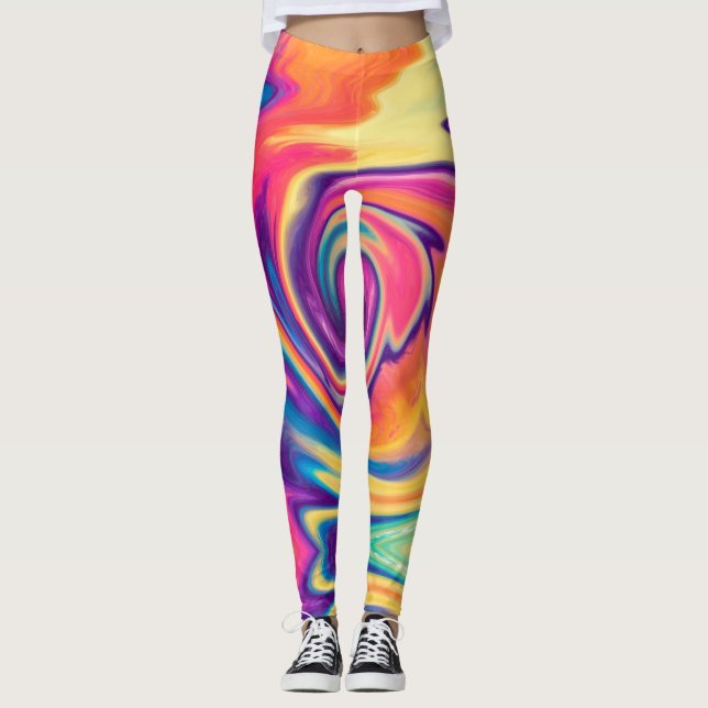 Bright Coloured Tie-Dye Leggings (Front)