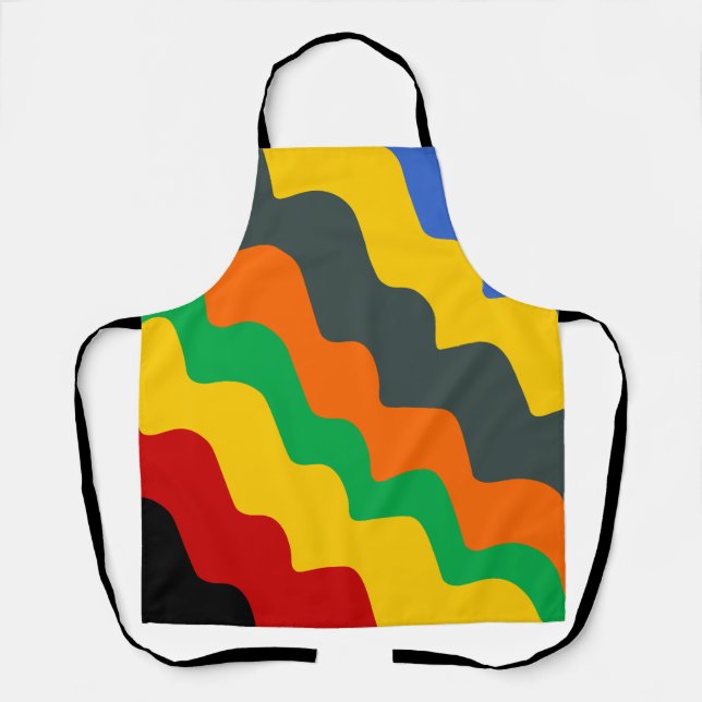 Bright coloured wavy ocean waves gradient  apron (Front)
