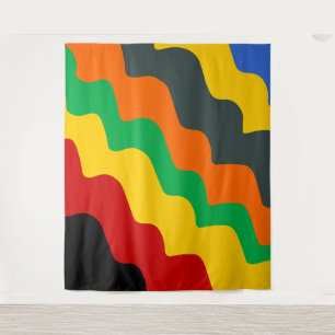 Bright coloured wavy ocean waves gradient tapestry