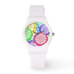 Bright Colourful Abstract Circles Pattern Watch