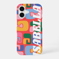 Bright Colourful Abstract Shapes Personalised Name