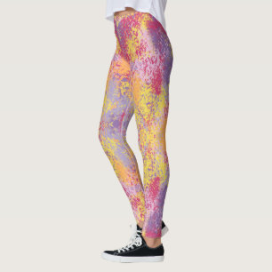 Bright Colourful Abstract Splash Art Leggings