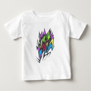 Bright Colourful Abstract Tribal Tattoo Art Baby T-Shirt