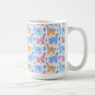 Bright Colourful Alpaca Pattern Coffee Mug