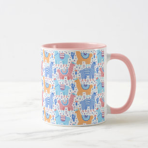 Bright Colourful Alpaca Pattern Mug