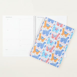 Bright Colourful Alpaca Pattern Planner