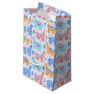 Bright Colourful Alpaca Pattern Small Gift Bag