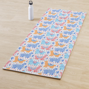 Bright Colourful Alpaca Pattern Yoga Mat