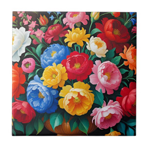Bright, colourful and vivid ceramic tile