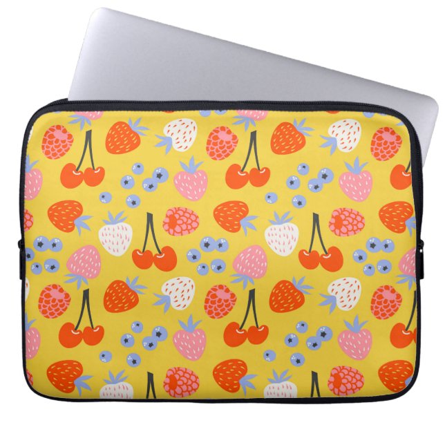 Bright Colourful Berry Fruit Pattern Laptop Sleeve (Front)