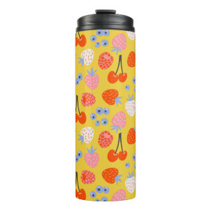 Bright Colourful Berry Fruit Pattern Thermal Tumbler