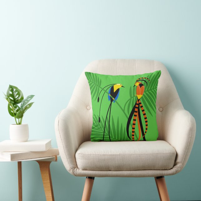 Bright Colourful Birds of Paradise Cushion (Chair)