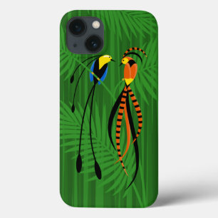 Bright Colourful Birds of Paradise Dark iPhone 13 Case