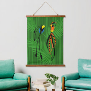 Bright Colourful Birds of Paradise Hanging Tapestry