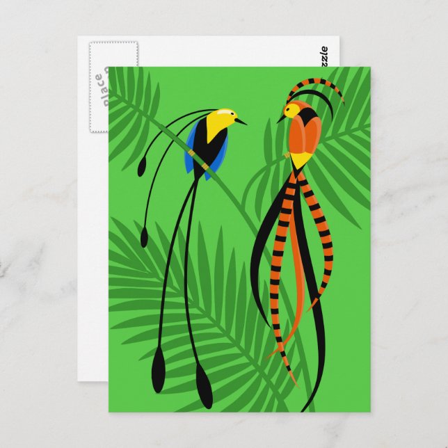Bright Colourful Birds of Paradise Postcard (Front/Back)