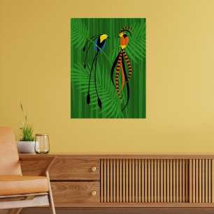 Bright Colourful Birds of Paradise Poster