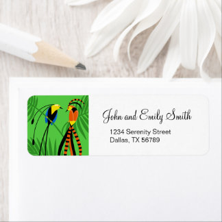 Bright Colourful Birds of Paradise Return Address Label