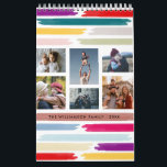 Bright & Colourful Brush Strokes 12 Month Photo Calendar<br><div class="desc">This trendy and very modern 12 month calendar allows you to personalise the front cover and each month with a photo of your choice by using the template boxes provided.</div>