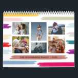 Bright & Colourful Brush Strokes 12 Month Photo Calendar<br><div class="desc">This trendy and very modern 12 month calendar allows you to personalise the front cover and each month with a photo of your choice by using the template boxes provided.</div>
