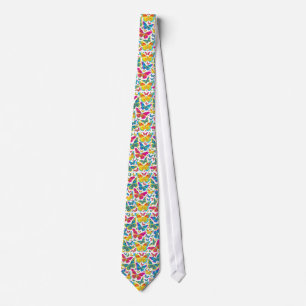 Bright colourful butterflies necktie