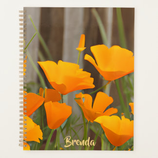 Bright Colourful California Poppies Personalised Planner
