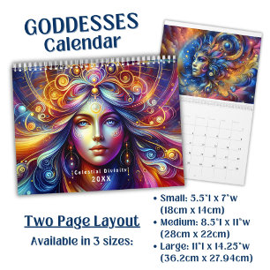 Bright Colourful Celestial Feminine Divinity- Calendar