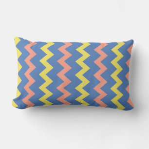 Bright colourful chevron zigzag lumbar cushion
