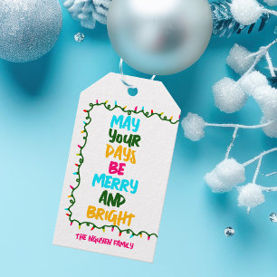 Bright Colourful Christmas Lights Photo Magnet Car Gift Tags