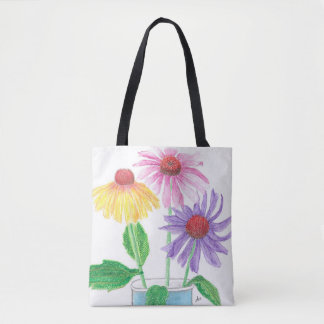 Bright, Colourful Coneflowers Tote Bag
