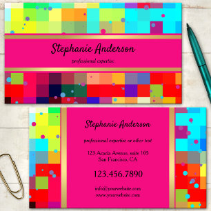 Bright Colourful Confetti Abstract Business Card