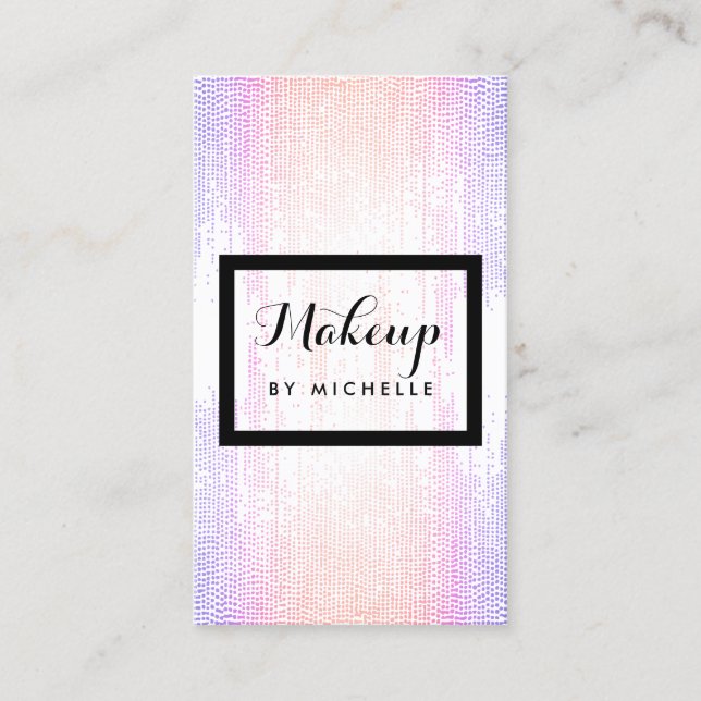 Bright Colourful Confetti Dots Makeup Artist Business Card (Front)
