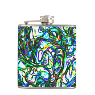 Bright Colourful Cool Funky Hip Flask