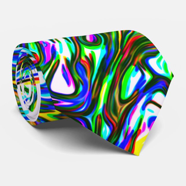 Bright Colourful Cool Funky Tie (Rolled)