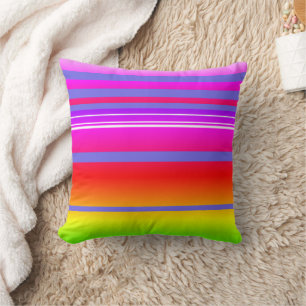 Bright colourful creative striped cushion