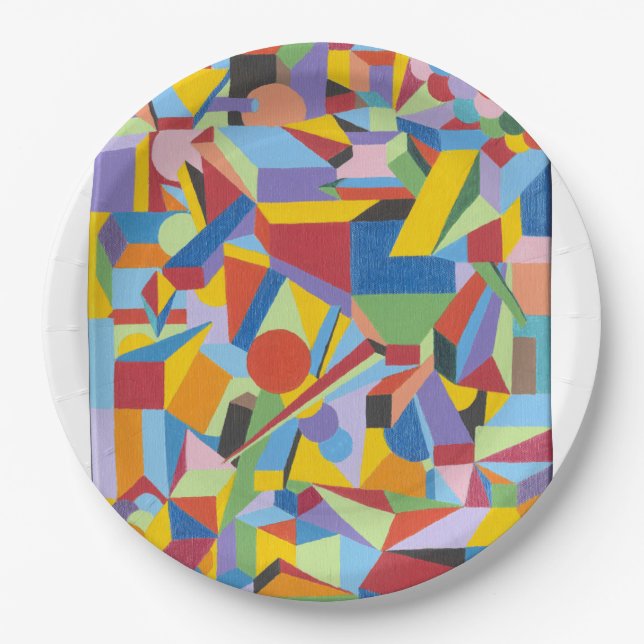 Bright Colourful Design Paper Plate Fun (Front)