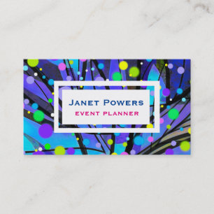 bright colourful dots patterened custom business card