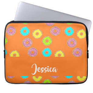 Bright colourful doughnuts laptop sleeve
