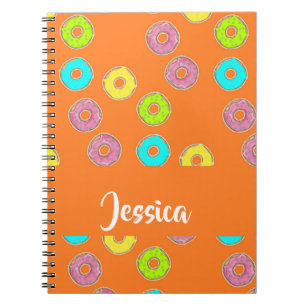 Bright colourful doughnuts notebook