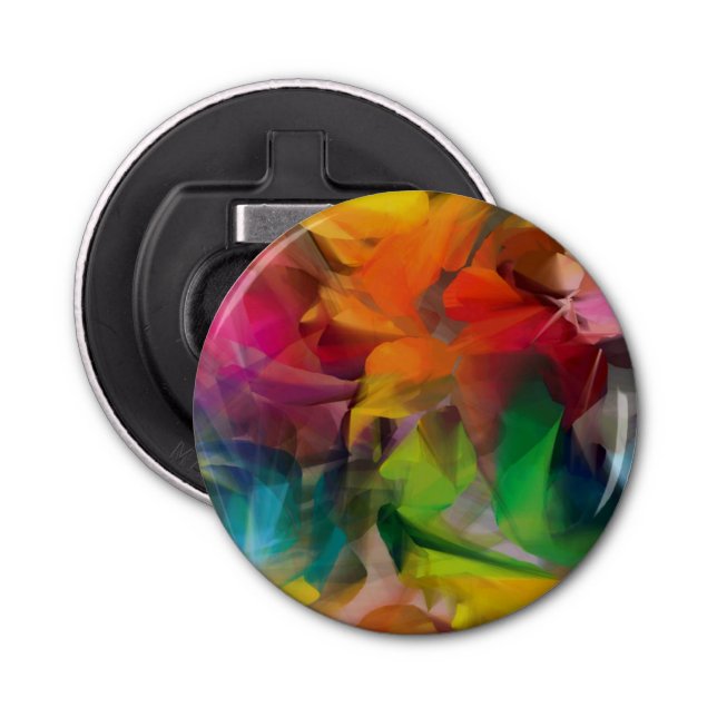 Bright Colourful Feather Art Bottle Opener (Front)