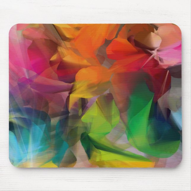 Bright Colourful Feather Art Mouse Pad (Front)